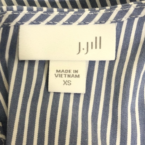J. Jill Striped Tie Front Blouse 2/3 Sleeve Top XS - Picture 7 of 8